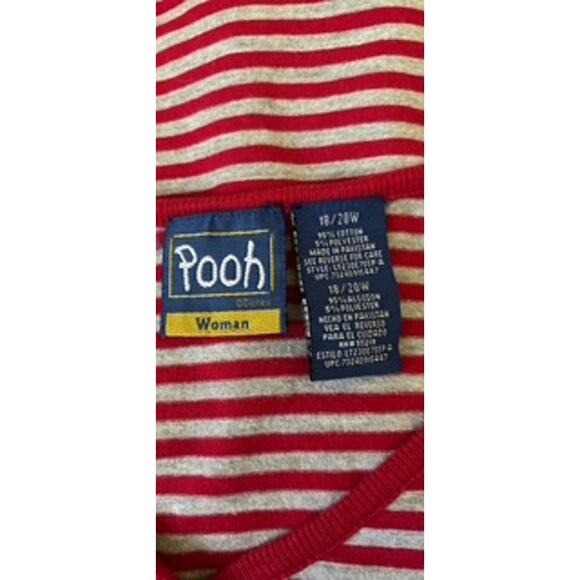 Vintage Disney "Pooh Woman" Top Red Striped Eeyore Graphic Blue 18/20W - Picture 4 of 6